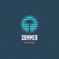 Summer holidays label or badge typography slogan design vector