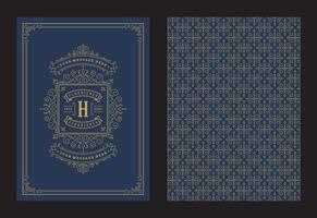 Vintage ornament greeting card calligraphic ornate swirls and vignettes frame design template vector