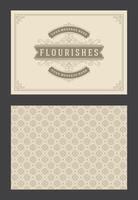 Vintage ornament greeting card calligraphic ornate swirls and vignettes frame design template vector