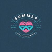 Summer holidays label or badge typography slogan design vector