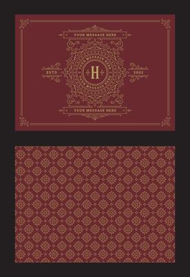 Vintage ornament greeting card calligraphic ornate swirls and vignettes frame design template