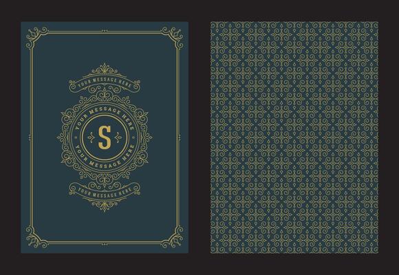 Vintage ornament greeting card calligraphic ornate swirls and vignettes frame design template