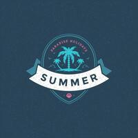 Summer holidays label or badge typography slogan design vector