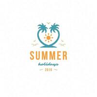 Summer holidays label or badge typography slogan design vector