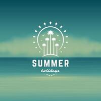 Summer holidays label or badge typography slogan design vector