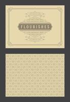 Vintage ornament greeting card calligraphic ornate swirls and vignettes frame design template vector