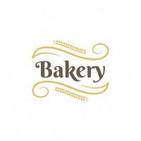 Bakery badge or label retro illustration. Ear wheat silhouette for bakehouse. vector