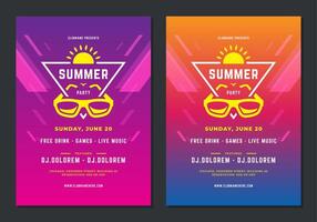 Summer party design poster or flyer night club event vector