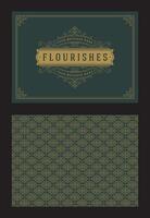 Vintage ornament greeting card calligraphic ornate swirls and vignettes frame design template vector