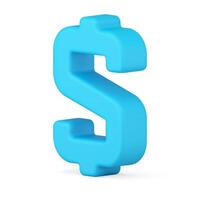 American dollar symbol blue 3d isometric icon illustration. Financial investment, banking vector