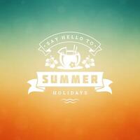 Summer holidays label or badge typography slogan design vector