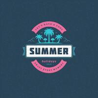 Summer holidays label or badge typography slogan design vector