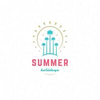 Summer holidays label or badge typography slogan design vector