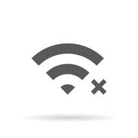 Disconnected wifi icon isolated on white background. Lost wireless fidelity connection concept vector