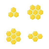 Honeycomb icon set in flat style. Beehive Hexagon concept vector