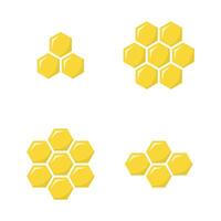 Honeycomb icon set in flat style. Beehive Hexagon concept vector