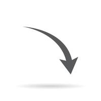 Curved down arrow icon. Bankrupt, market crisis concept vector