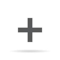 Add, plus button icon isolated on white background. Positive sign symbol vector
