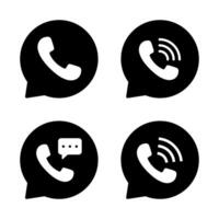 Phone, handset, telephone icon in speech bubbles vector