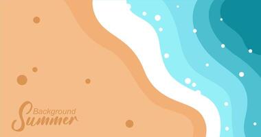 illustration of sea waves background in flat style. Summer banner template. vector