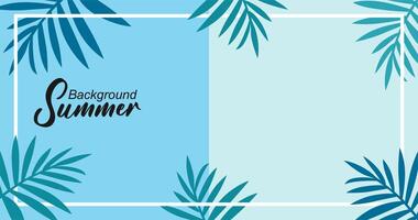 Summer background with tropical leaves. background illustration in trendy flat style. vector