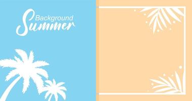 Summer background with tropical leaves. background illustration in trendy flat style. vector