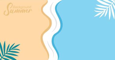 illustration of sea waves background in flat style. Summer banner template. vector