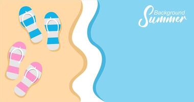 illustration of sea waves background in flat style. Summer banner template. vector