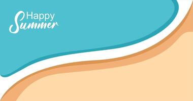 illustration of sea waves background in flat style. Summer banner template. vector