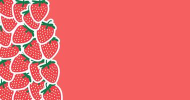 Strawberry fruit seamless pattern. summer illustration in flat style. vector