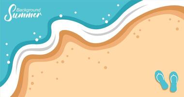 illustration of sea waves background in flat style. Summer banner template. vector