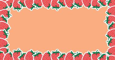 Strawberry fruit seamless pattern. summer illustration in flat style. vector