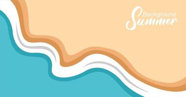 illustration of sea waves background in flat style. Summer banner template. vector