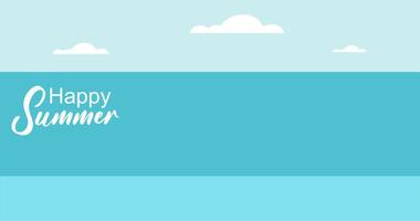 illustration of sea waves background in flat style. Summer banner template. vector