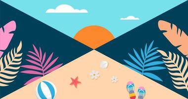 colorful objects on a bright background. summer background illustration. vector