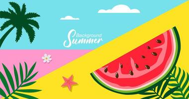 colorful objects on a bright background. summer background illustration. vector