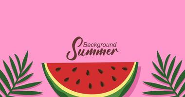 Watermelon background with watermelon slices and seeds. Summer background illustration. vector