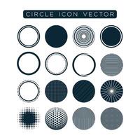 circulo icono negro y blanco vector