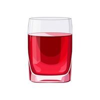 Full glass of red juice isolated on white background. illustration in flat style with drink. Clipart for card, banner, flyer, poster design vector