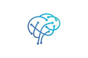 brain tech design with simple concept vector