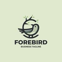 bosque pájaro logo diseño vector