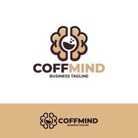 coffee mind logo design vector