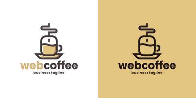 web café logo diseño vector