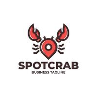 pin spot crab logo design vector