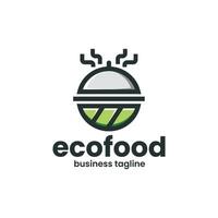 eco comida logo diseño vector