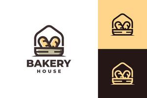 bakery house logo design vector