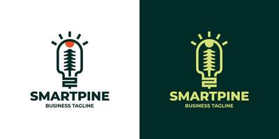 smart pine logo design vector