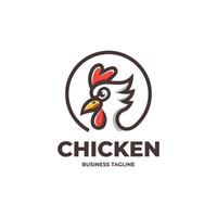 angry chicken logo design vector