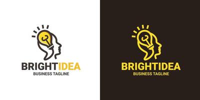 human bright idea logo design vector