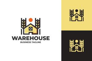 wheat warehouse logo design vector